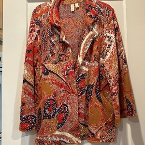 Anthropologie Multicolor Paisley Teddy Jacket